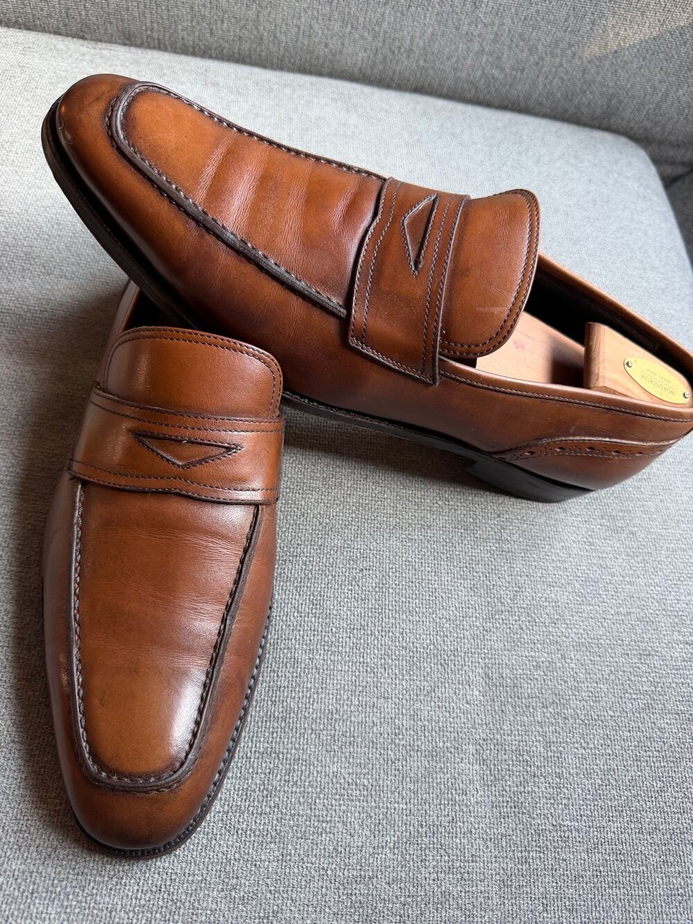 Ermenegildo Zegna Leather Penny Loafers Brown Shoes Men's Sz 9-10